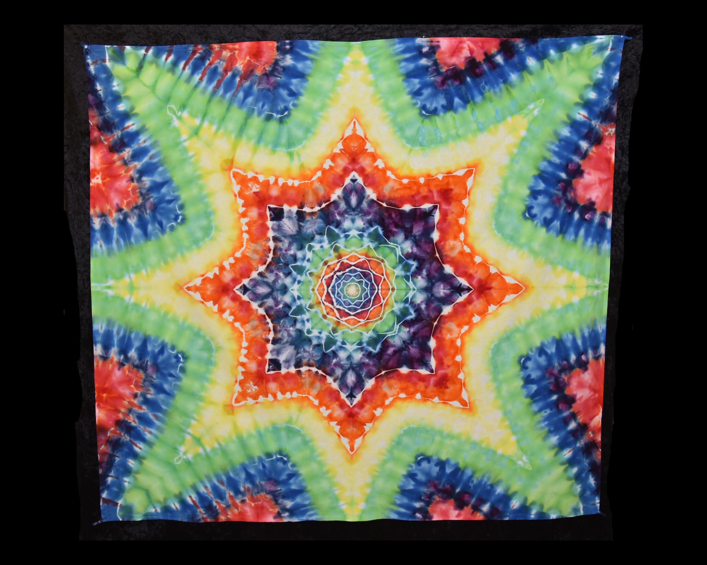 Rainbow Mandala Tapestry - 53" x 56"