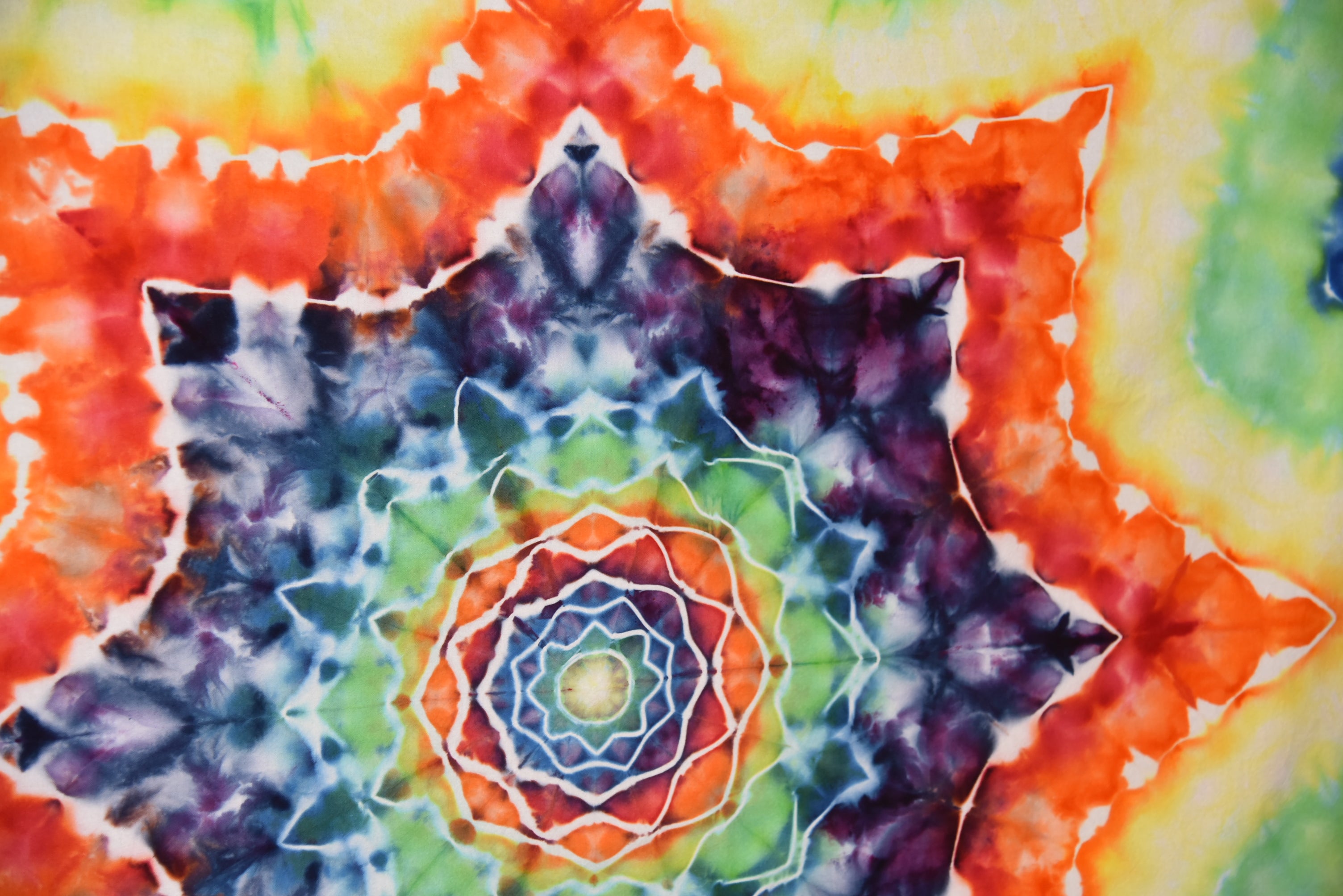 Rainbow Mandala Tapestry - 53" x 56"