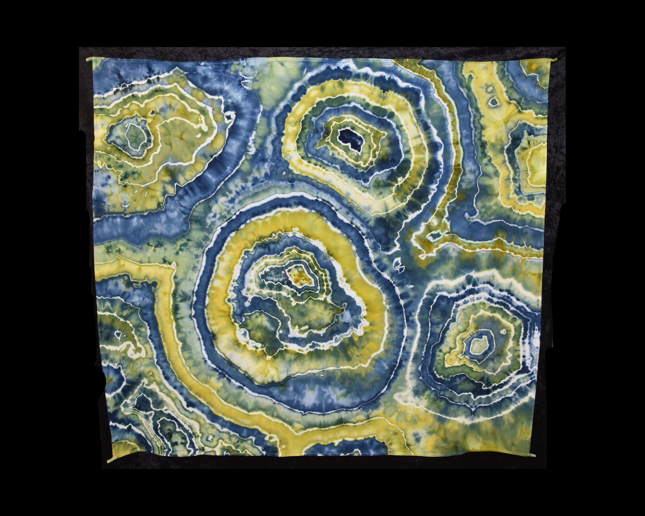 Blue Green Geode Tapestry - 52" x 57"
