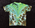 Youth (Size M) T-shirt - Green and Brown "V"