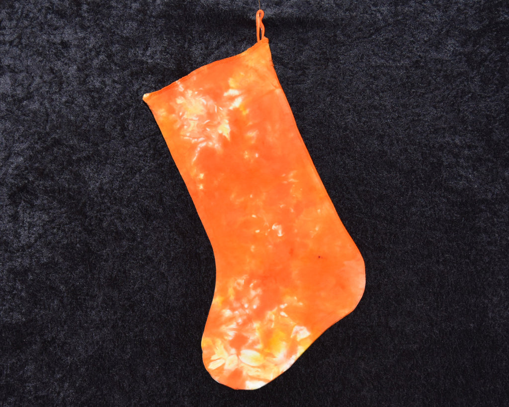 Christmas Stocking - Orange Yellow Scrunch