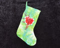 Christmas Stocking - Green with red heart