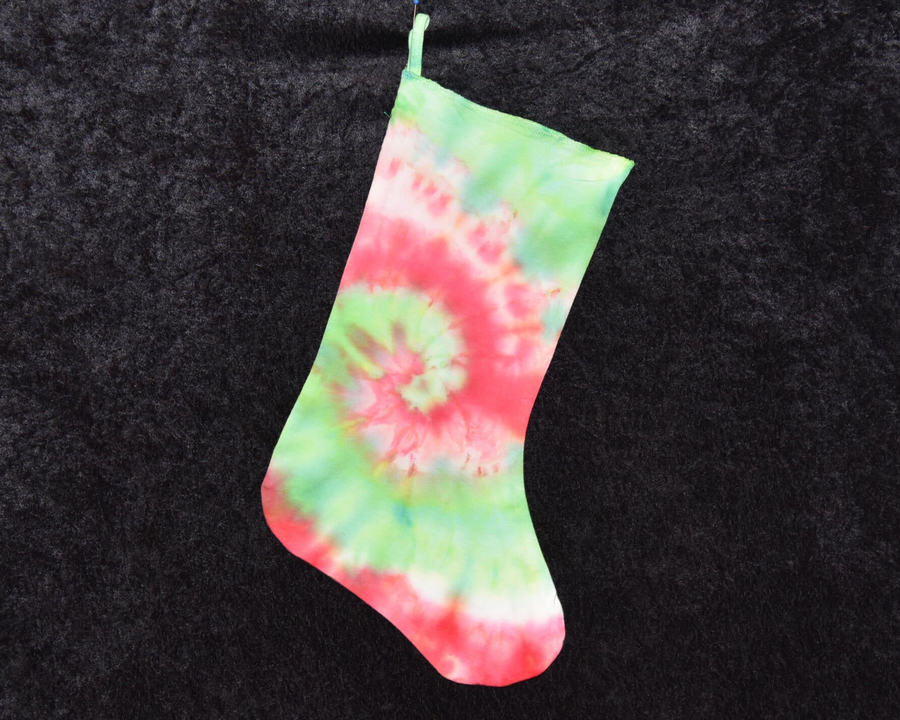 Christmas Stocking - Red Green Spiral