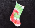 Christmas Stocking - Red Green Spiral