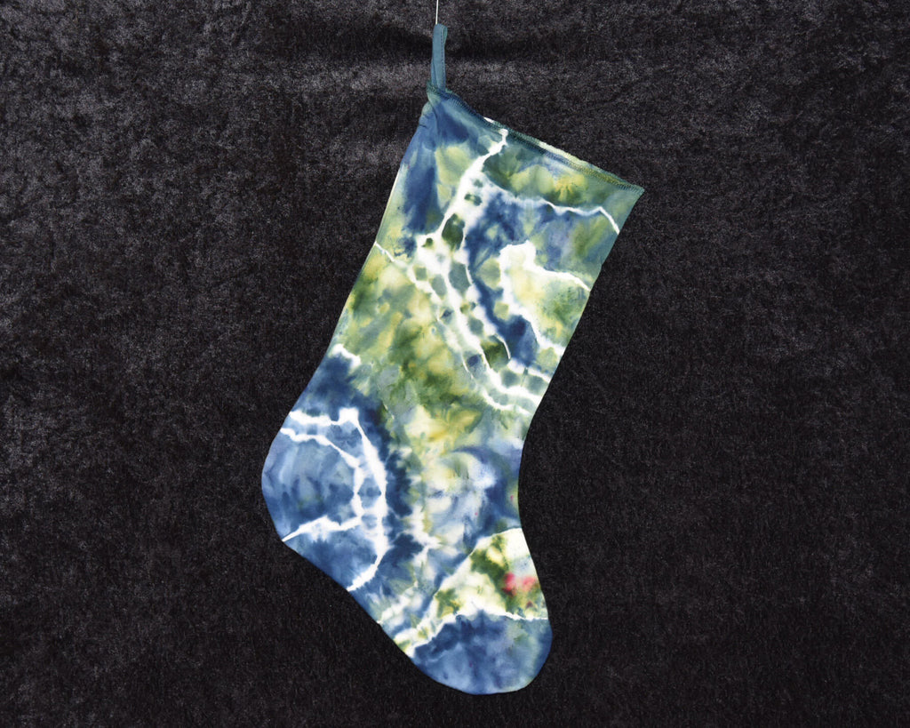 Christmas Stocking - Green Blue Geode