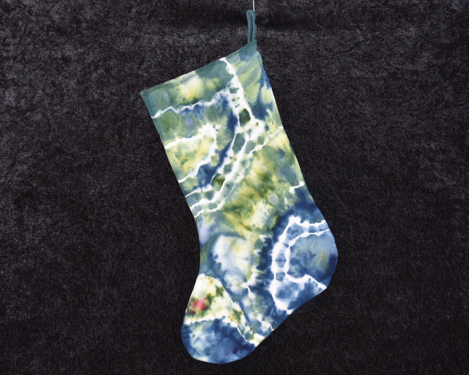 Christmas Stocking - Green Blue Geode