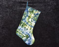 Christmas Stocking - Green Blue Geode