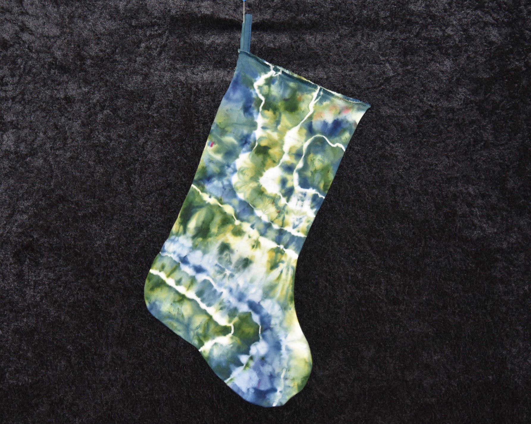 Christmas Stocking - Green Blue Geode