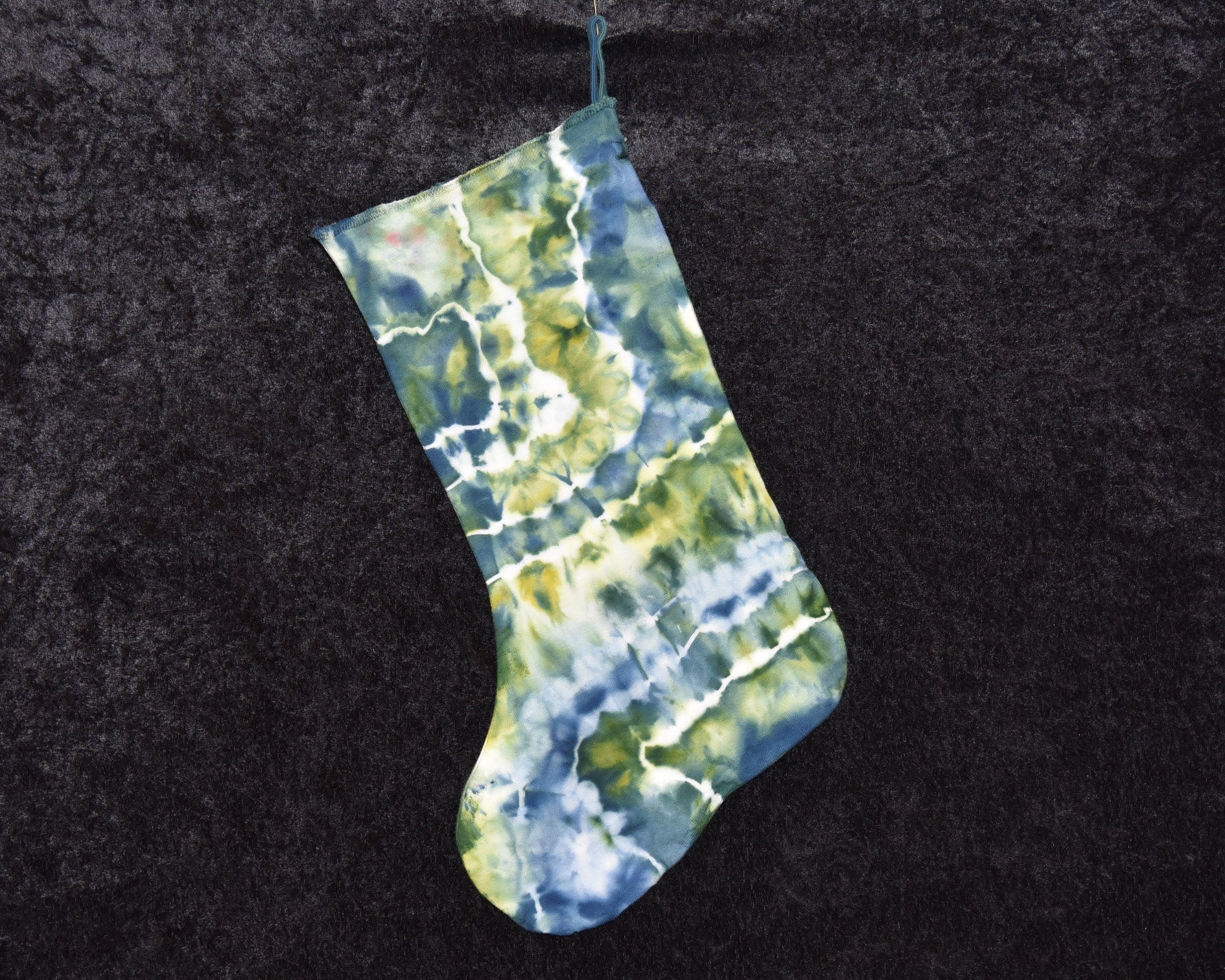 Christmas Stocking - Green Blue Geode