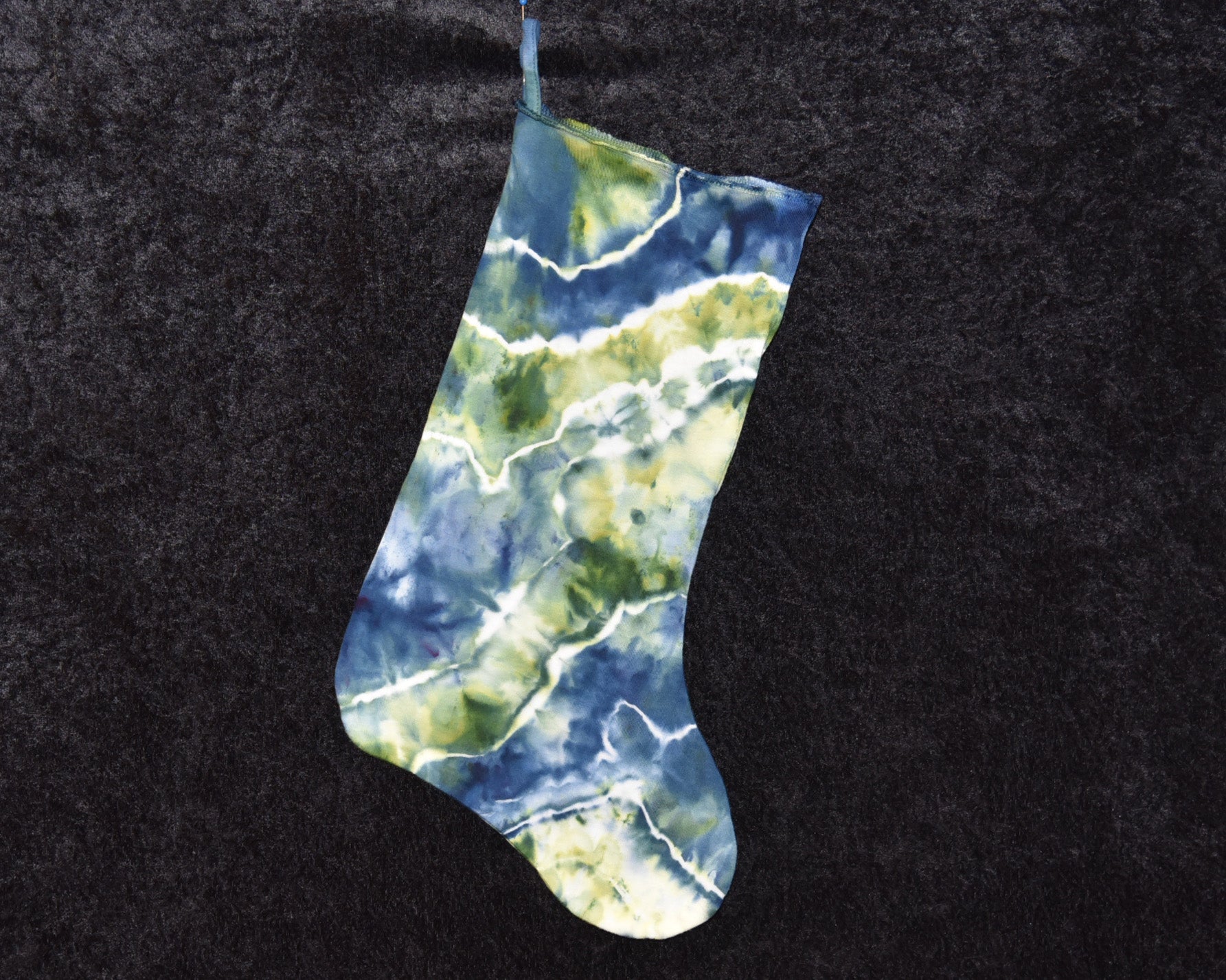 Christmas Stocking - Green Blue Geode