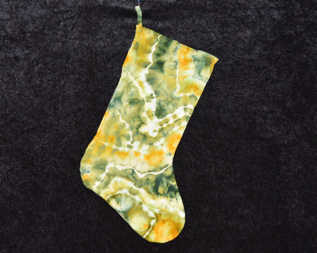 Christmas Stocking -  Green Orange Yellow Geode