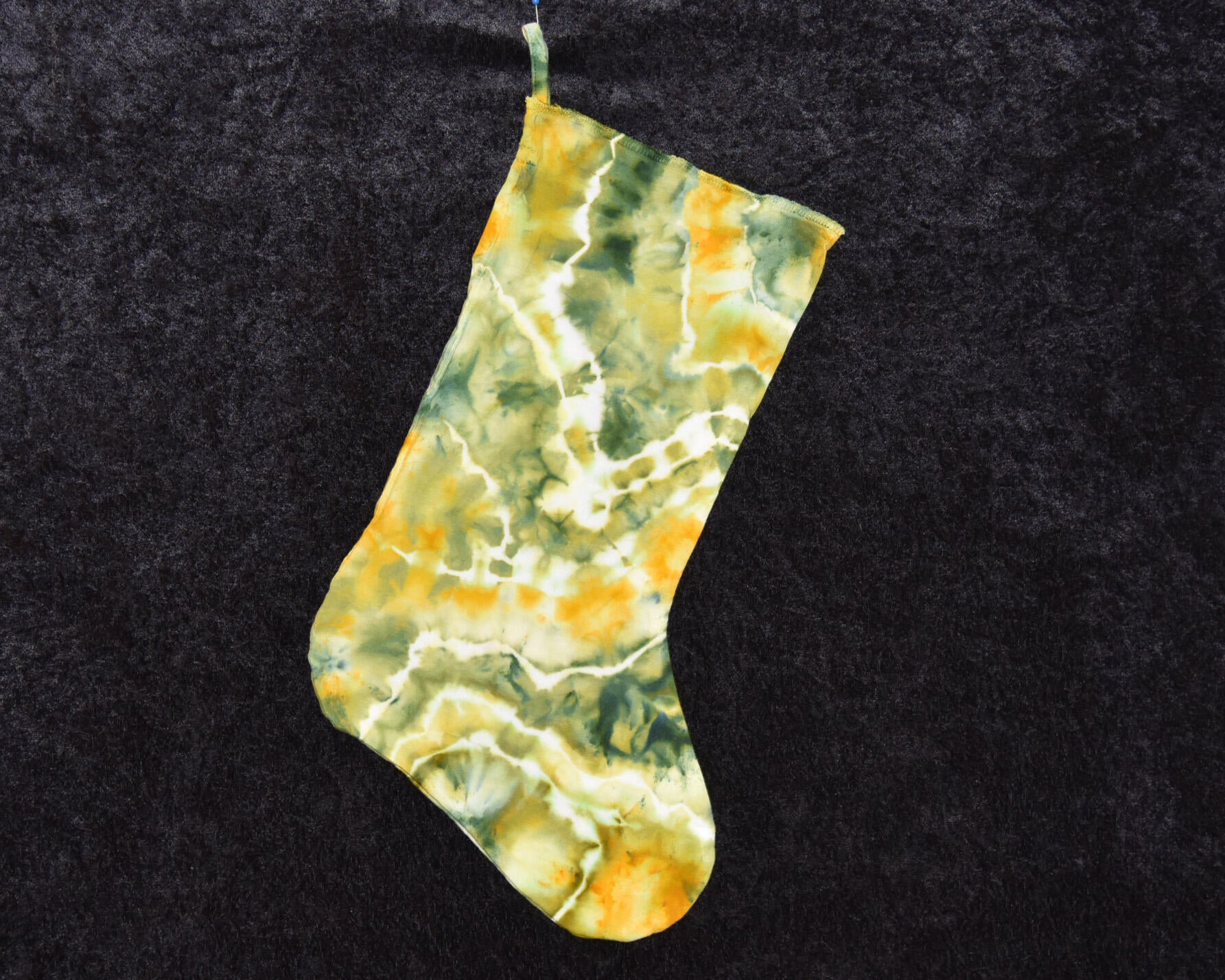 Christmas Stocking -  Green Orange Yellow Geode