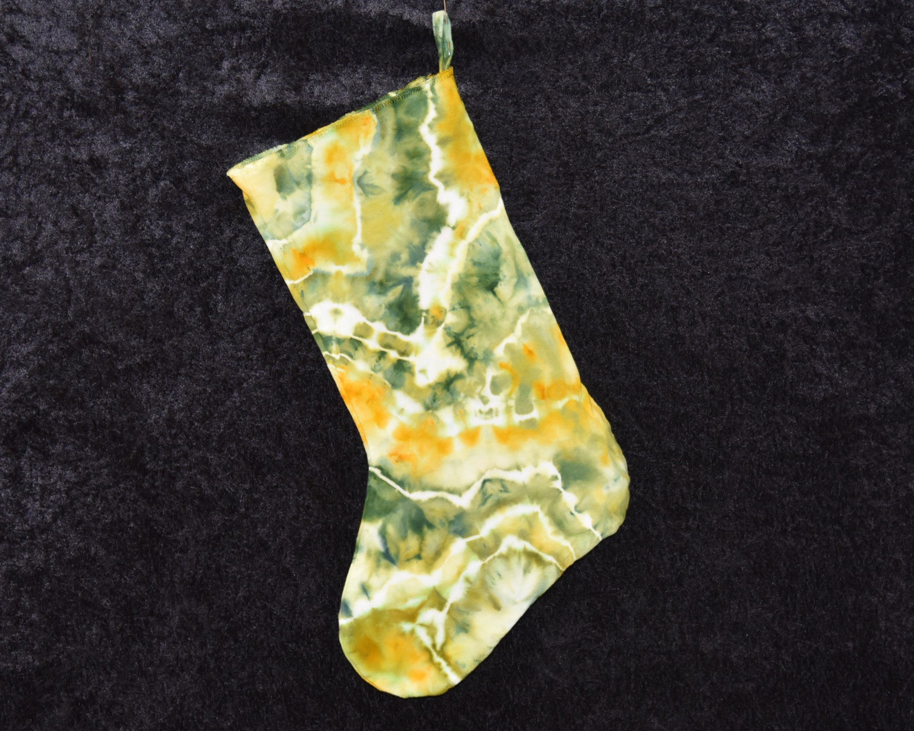 Christmas Stocking -  Green Orange Yellow Geode