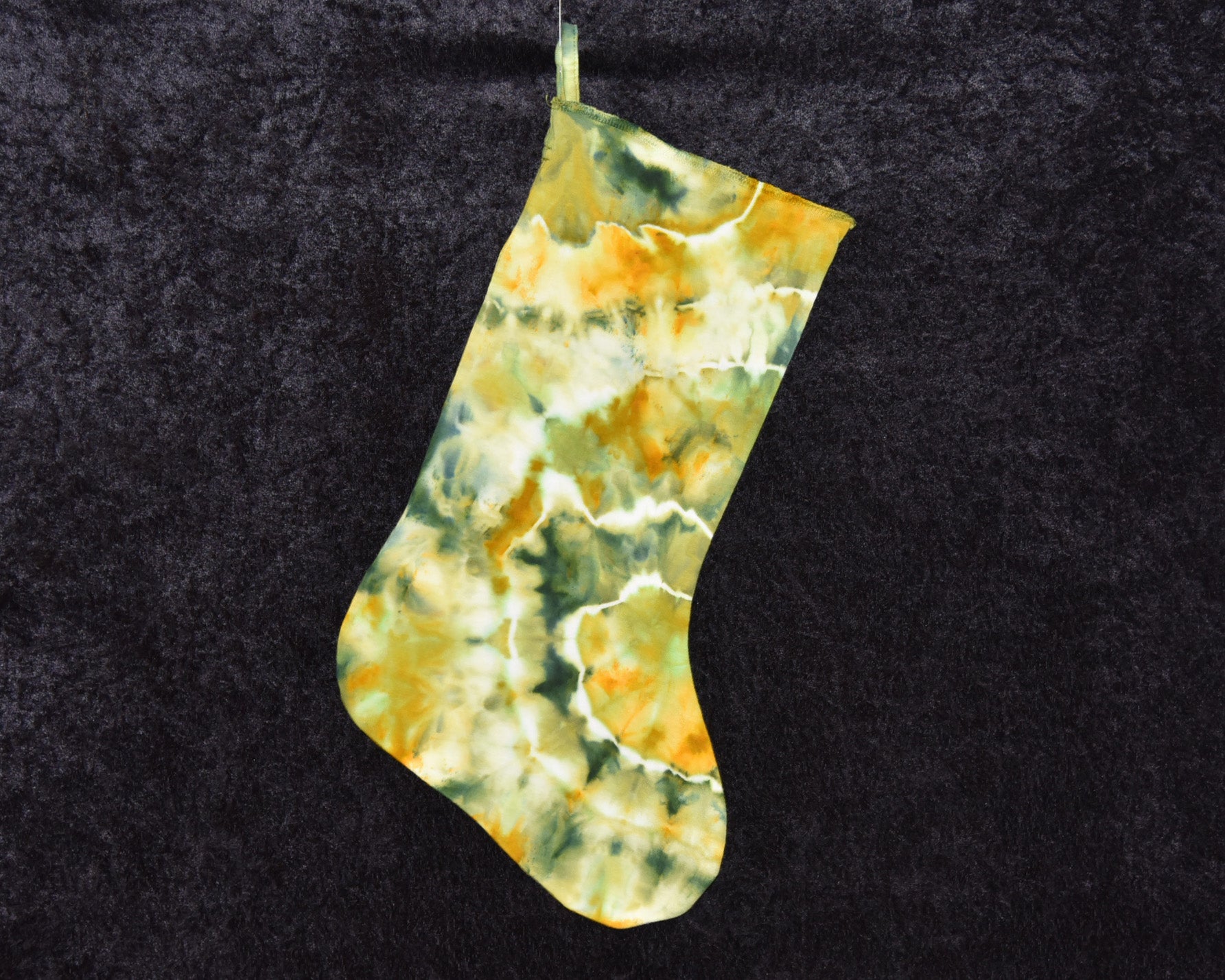 Christmas Stocking -  Green Orange Yellow Geode