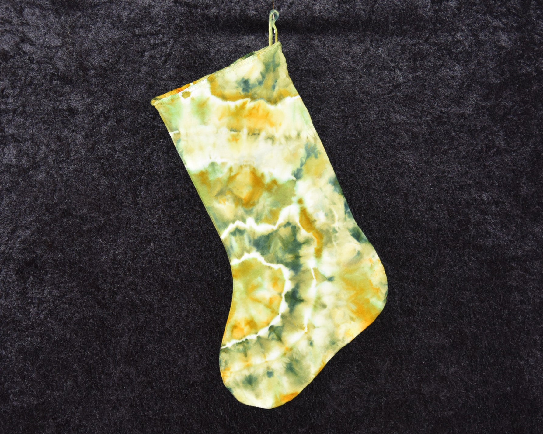 Christmas Stocking -  Green Orange Yellow Geode