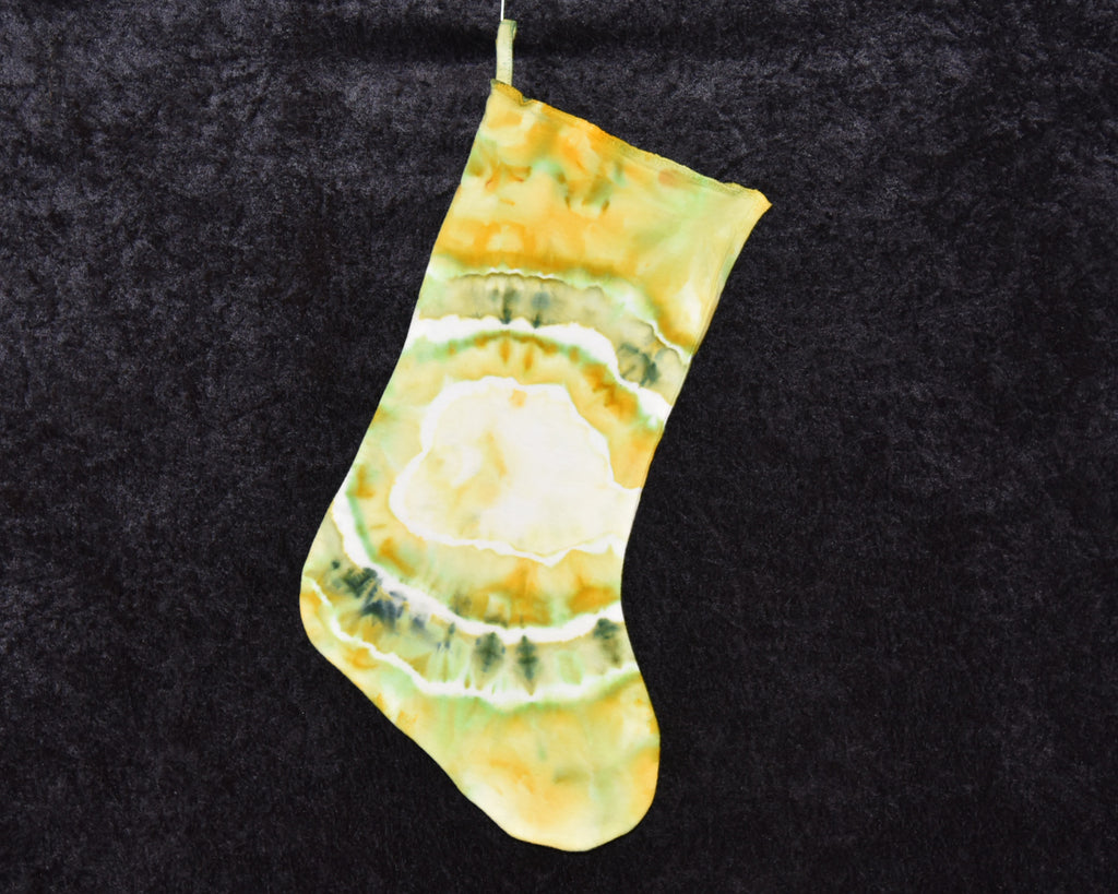 Christmas Stocking -  Green Orange Yellow Geode