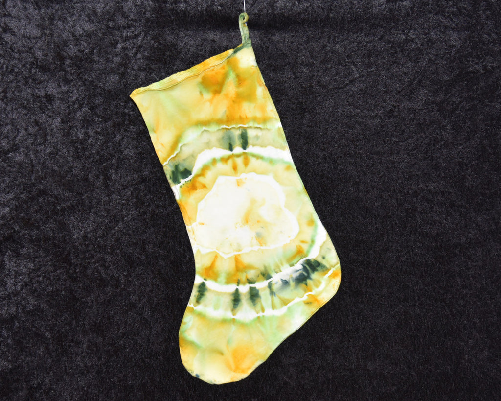 Christmas Stocking -  Green Orange Yellow Geode