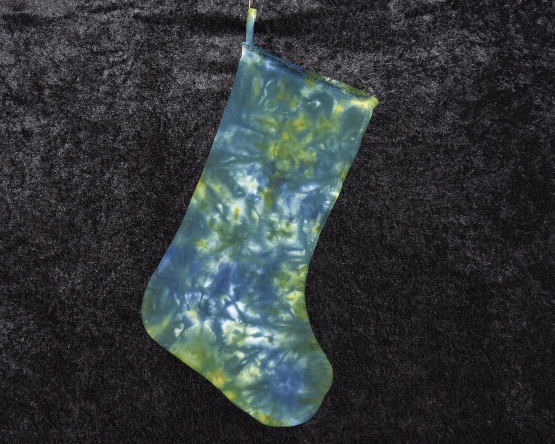 Christmas Stocking - Blue Green Scrunch