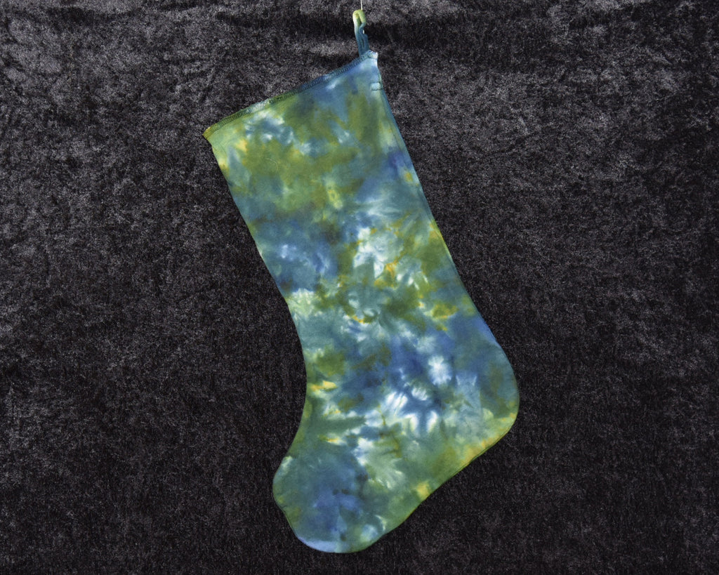 Christmas Stocking - Blue Green Scrunch