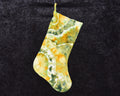 Christmas Stocking -  Green Orange Yellow Geode