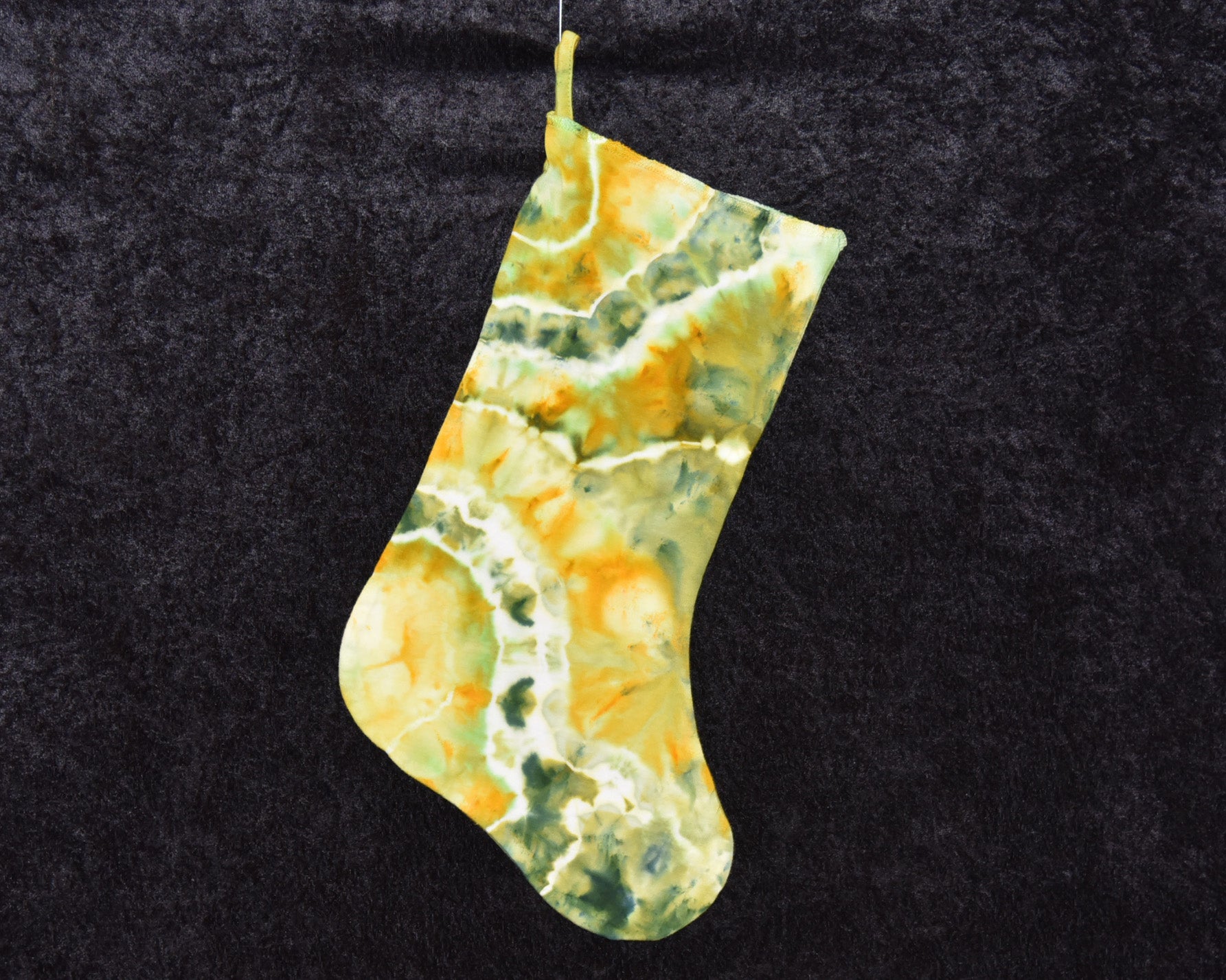 Christmas Stocking -  Green Orange Yellow Geode