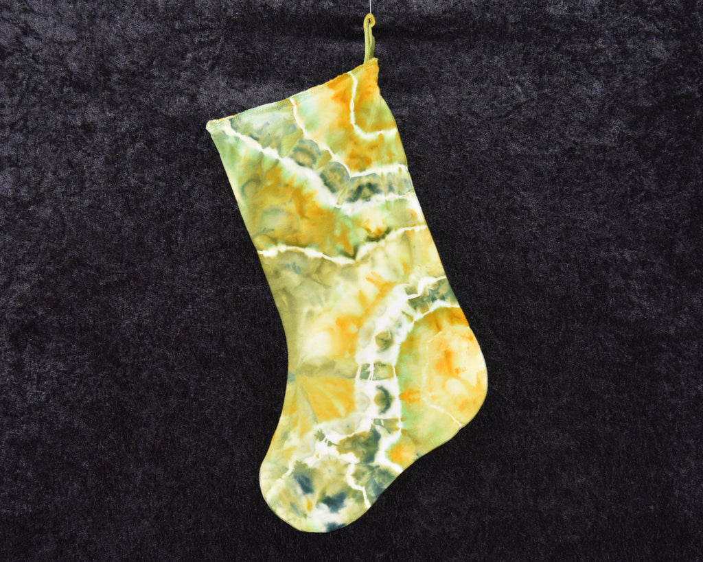 Christmas Stocking -  Green Orange Yellow Geode