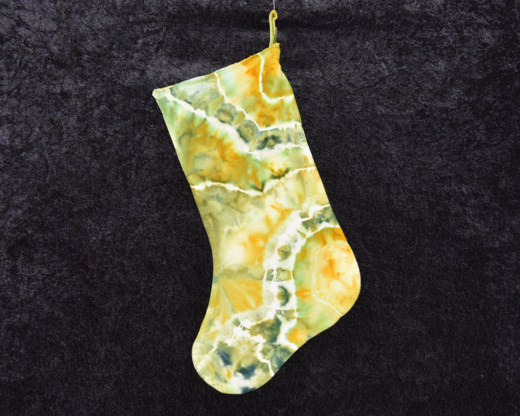 Christmas Stocking -  Green Orange Yellow Geode