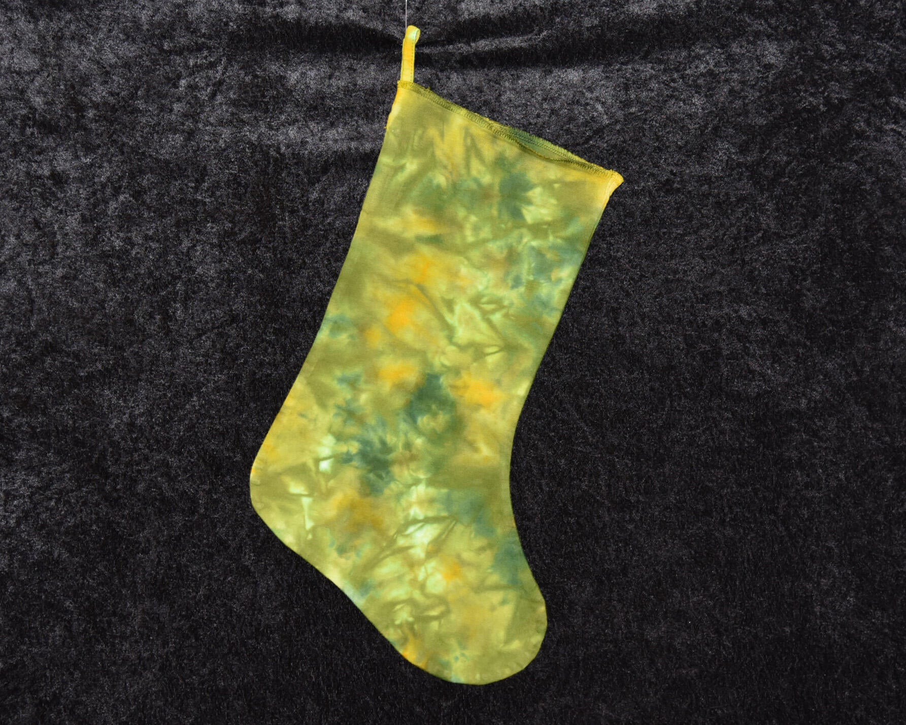 Christmas Stocking - Orange Green Scrunch