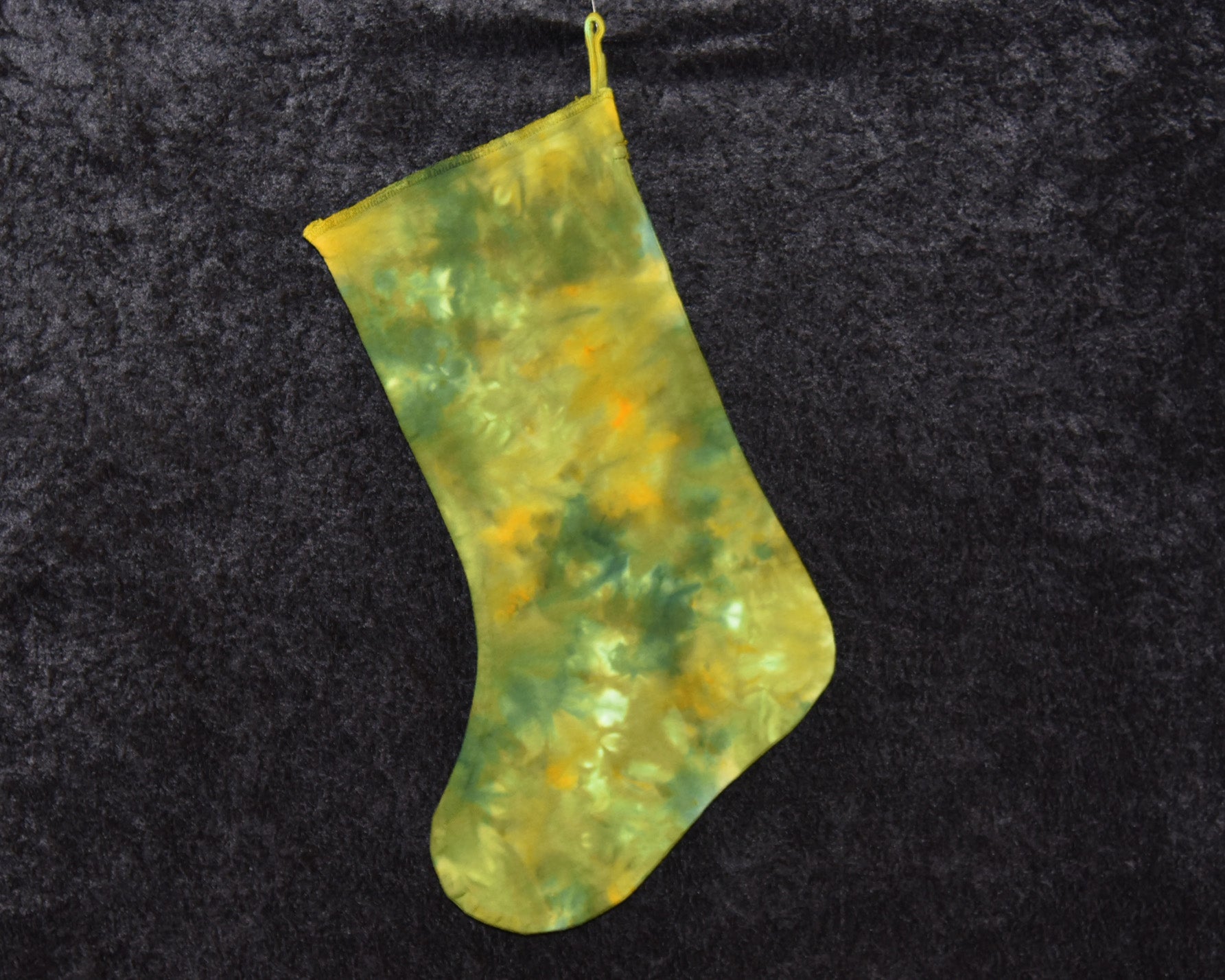 Christmas Stocking - Orange Green Scrunch
