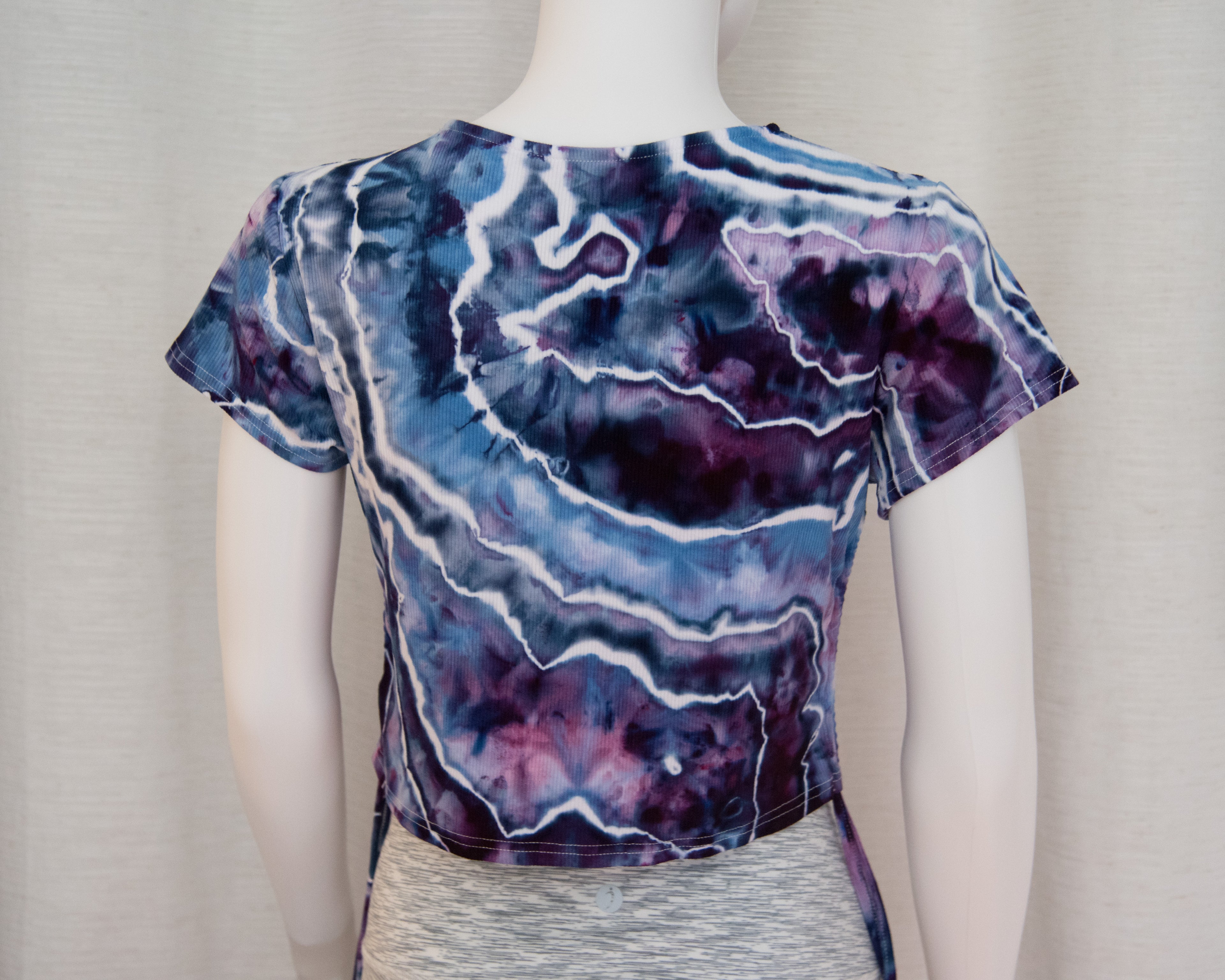 Drawstring Crop Top - XL - Blue, Purple