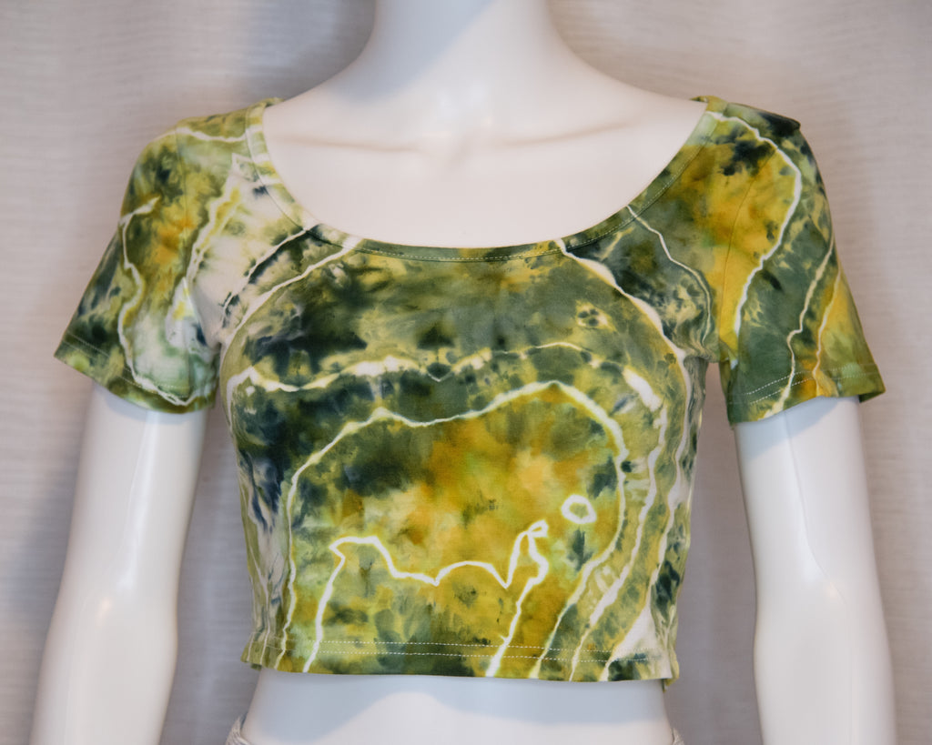 Crop Top - M - Green, Golden Yellow