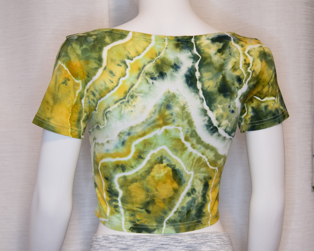 Crop Top - M - Green, Golden Yellow