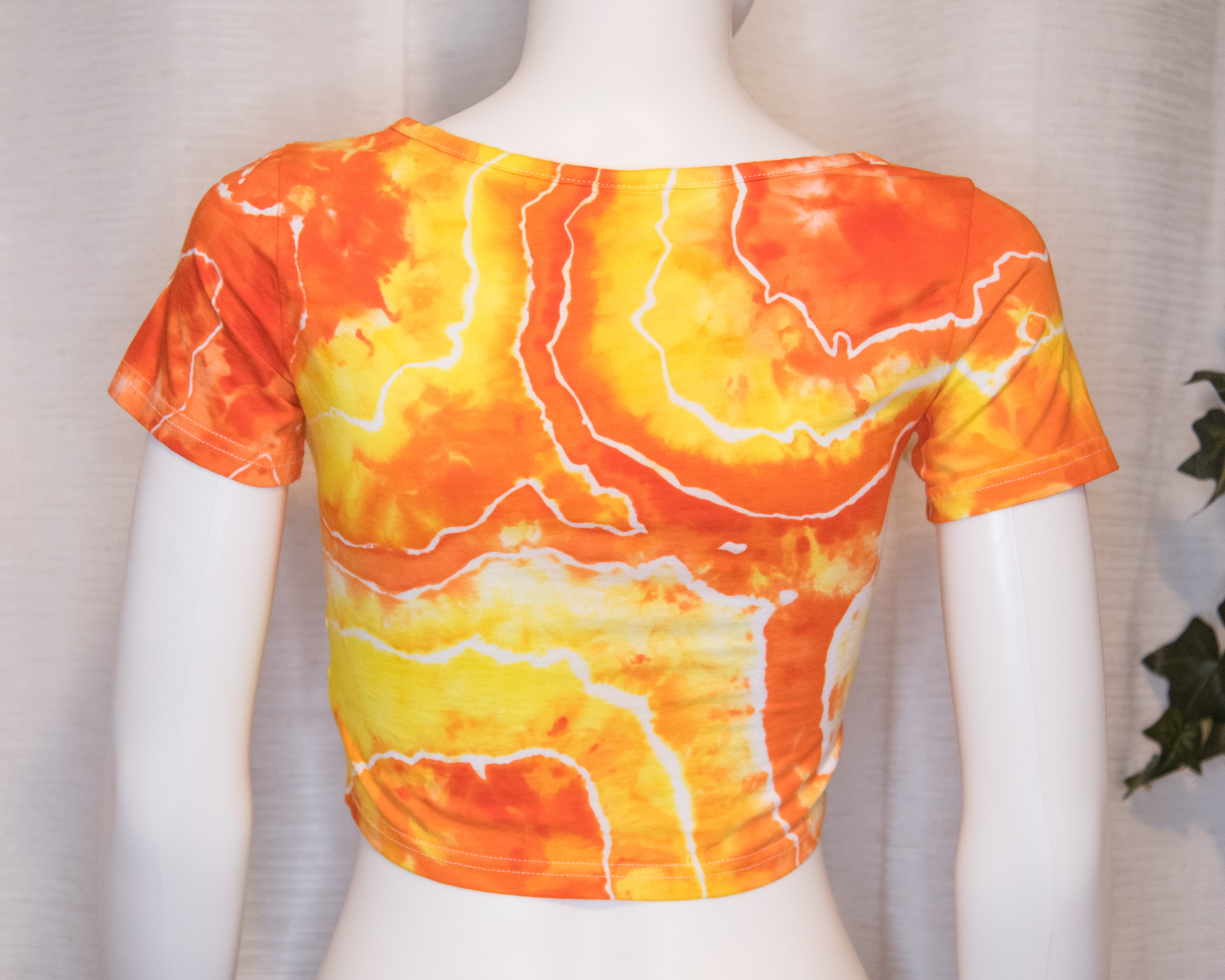 Crop Top - S - Orange, Yellow Geode