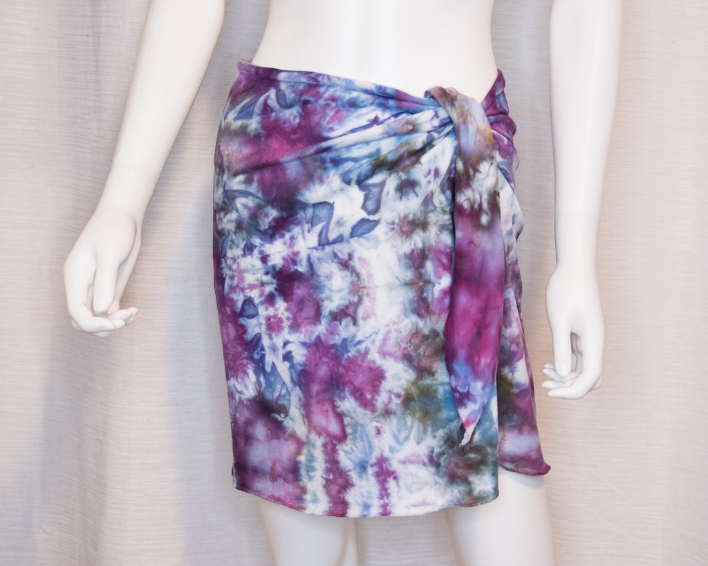 Short Beach Sarong - Purple, Blue, Gray
