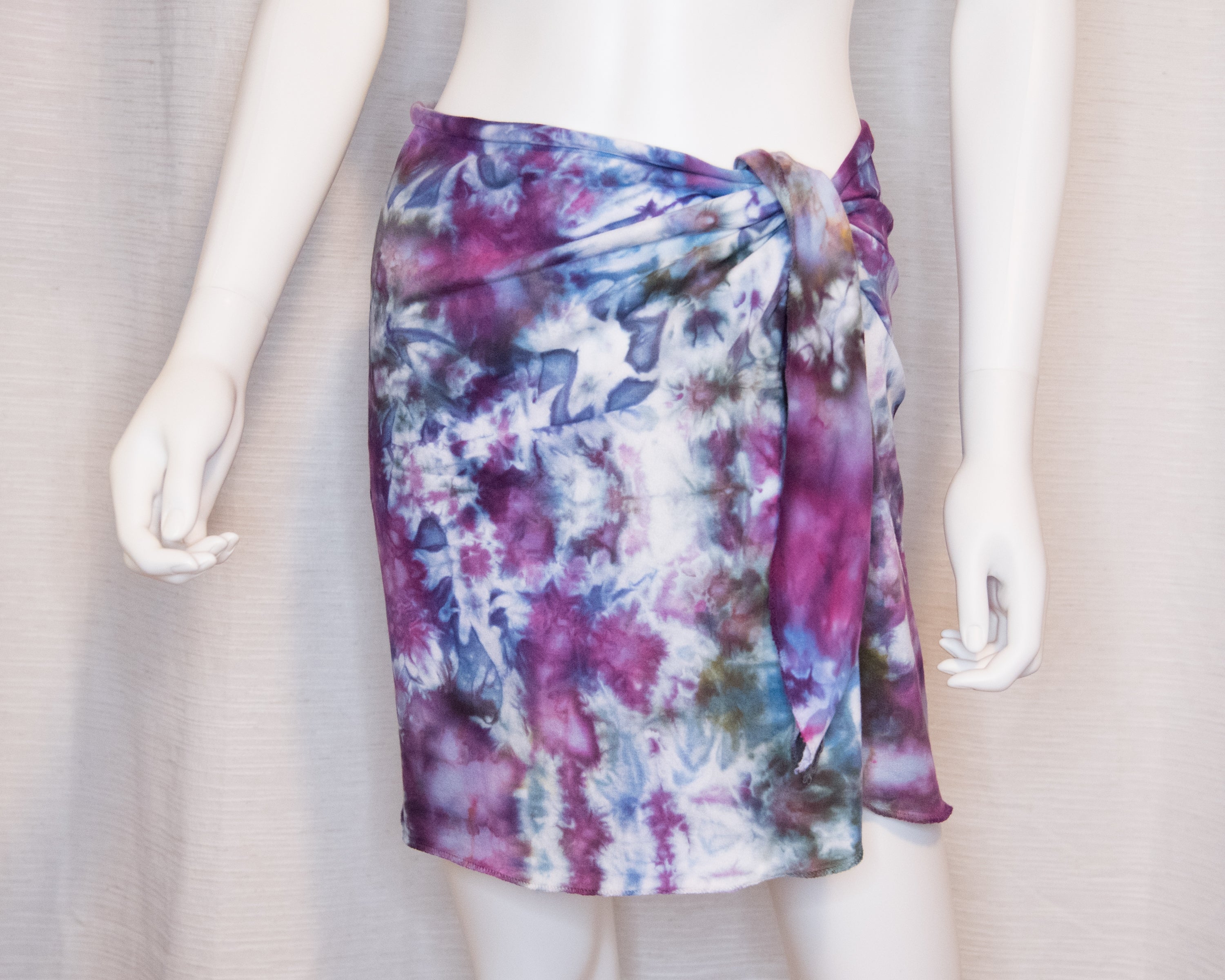 Short Beach Sarong - Purple, Blue, Gray