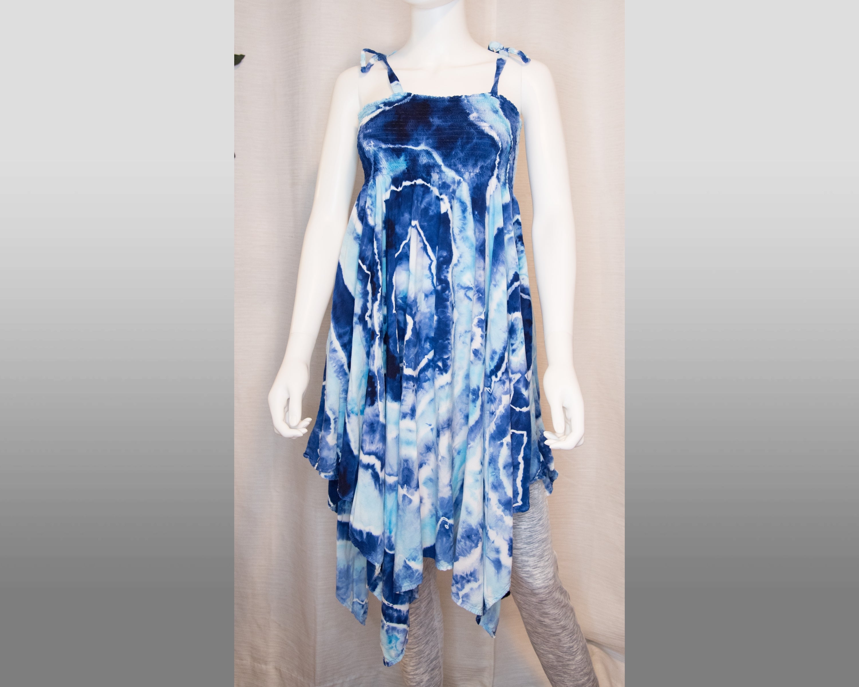 L - Women's Festival Skirt/Dress - Blue Geode