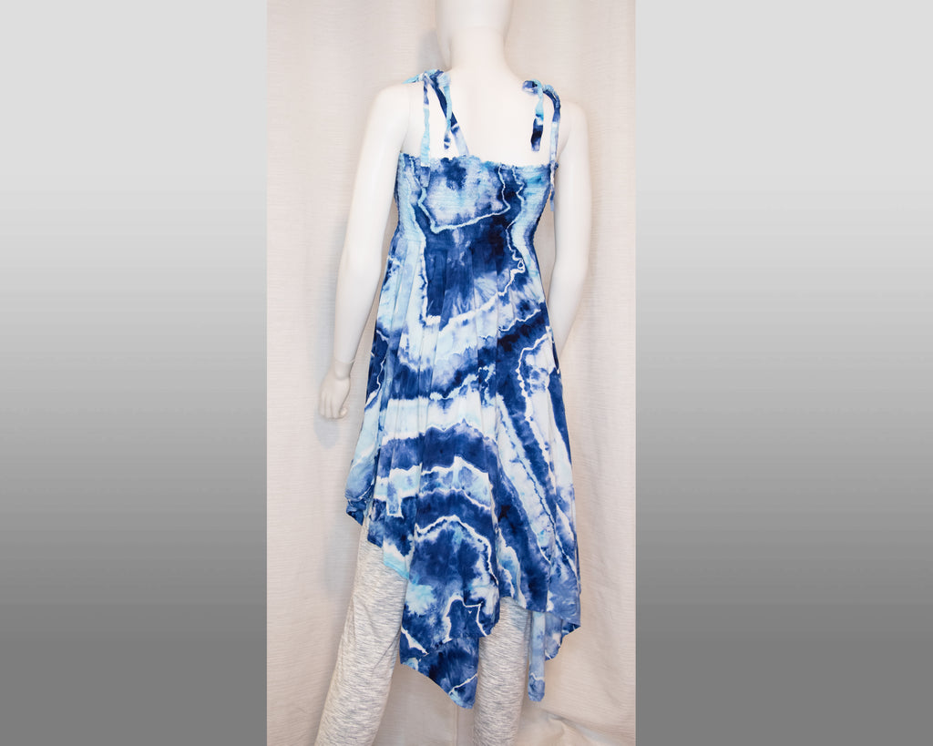 L - Women's Festival Skirt/Dress - Blue Geode