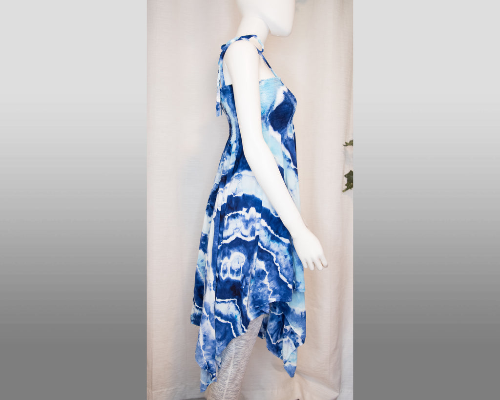 L - Women's Festival Skirt/Dress - Blue Geode
