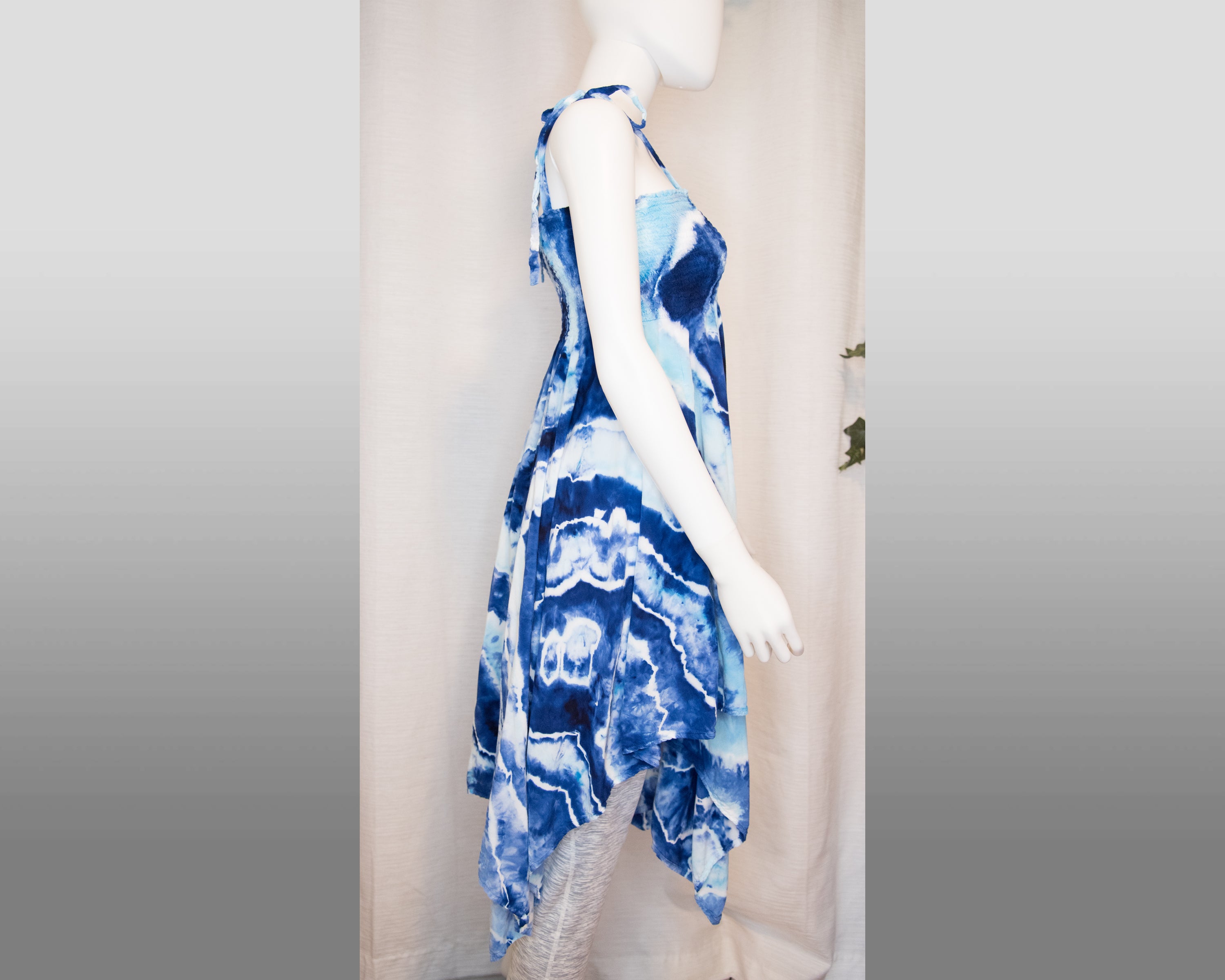 L - Women's Festival Skirt/Dress - Blue Geode
