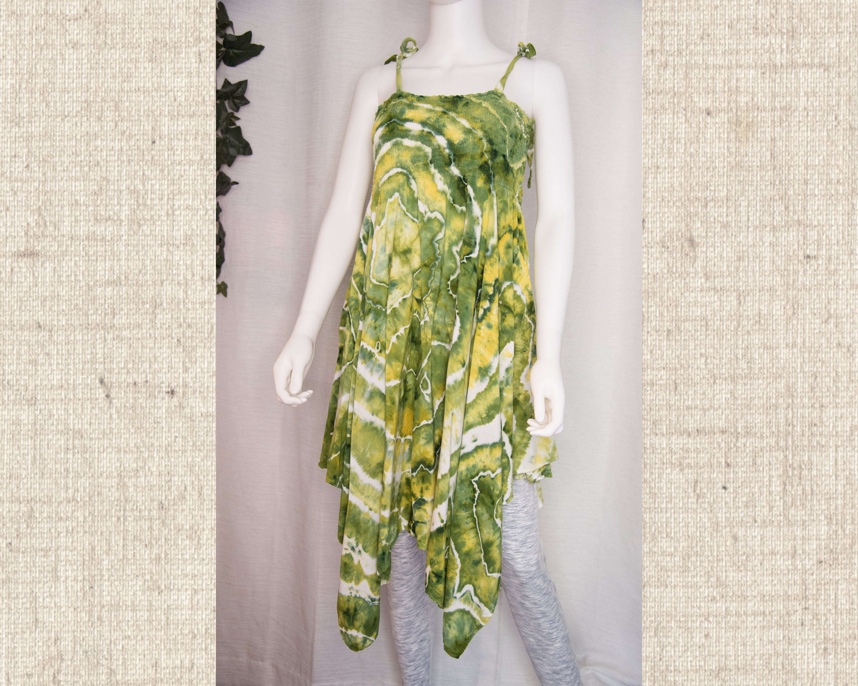 XL - Women's Festival Skirt/Dress - Green Geode
