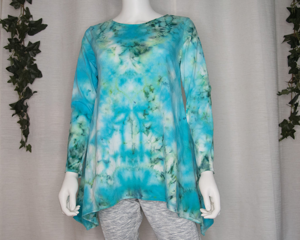 M - Asymmetric Women's Shirt - Blue Green