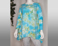 M - Asymmetric Women's Shirt - Blue Green - Tear Drops