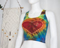 Racer-back Crop Top - S - Rainbow Heart