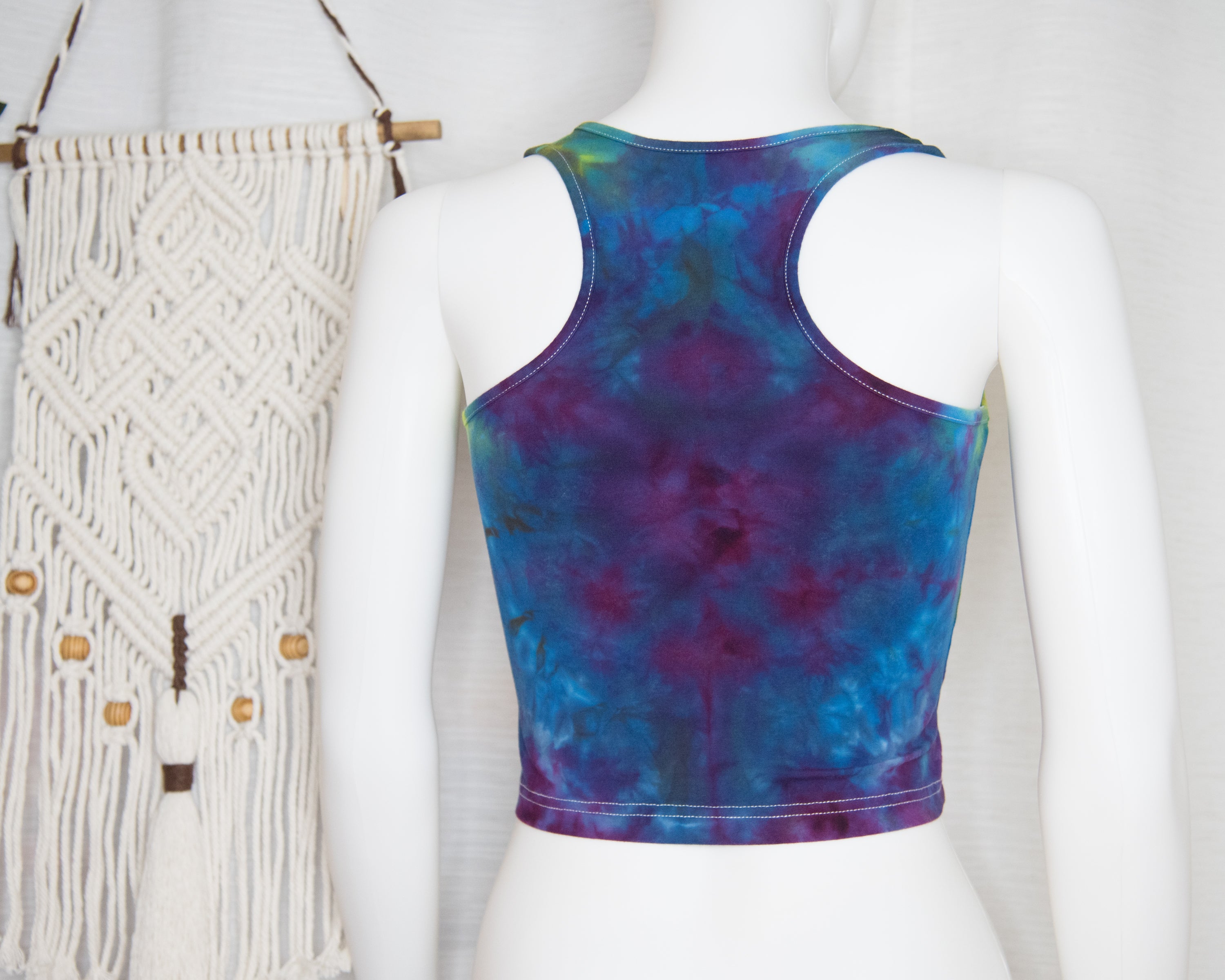 Racer-back Crop Top - S - Rainbow Heart