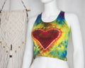 Racer-back Crop Top - M - Rainbow Heart