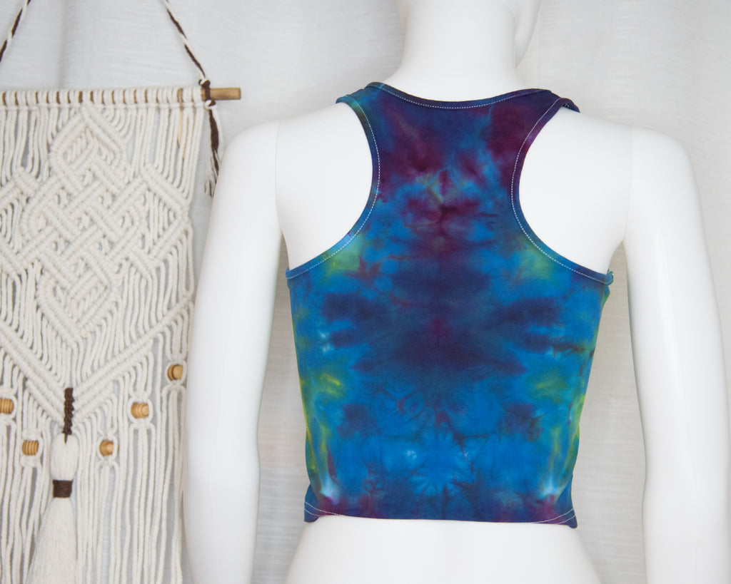 Racer-back Crop Top - M - Rainbow Heart