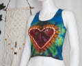 Racer-back Crop Top - L - Rainbow Heart