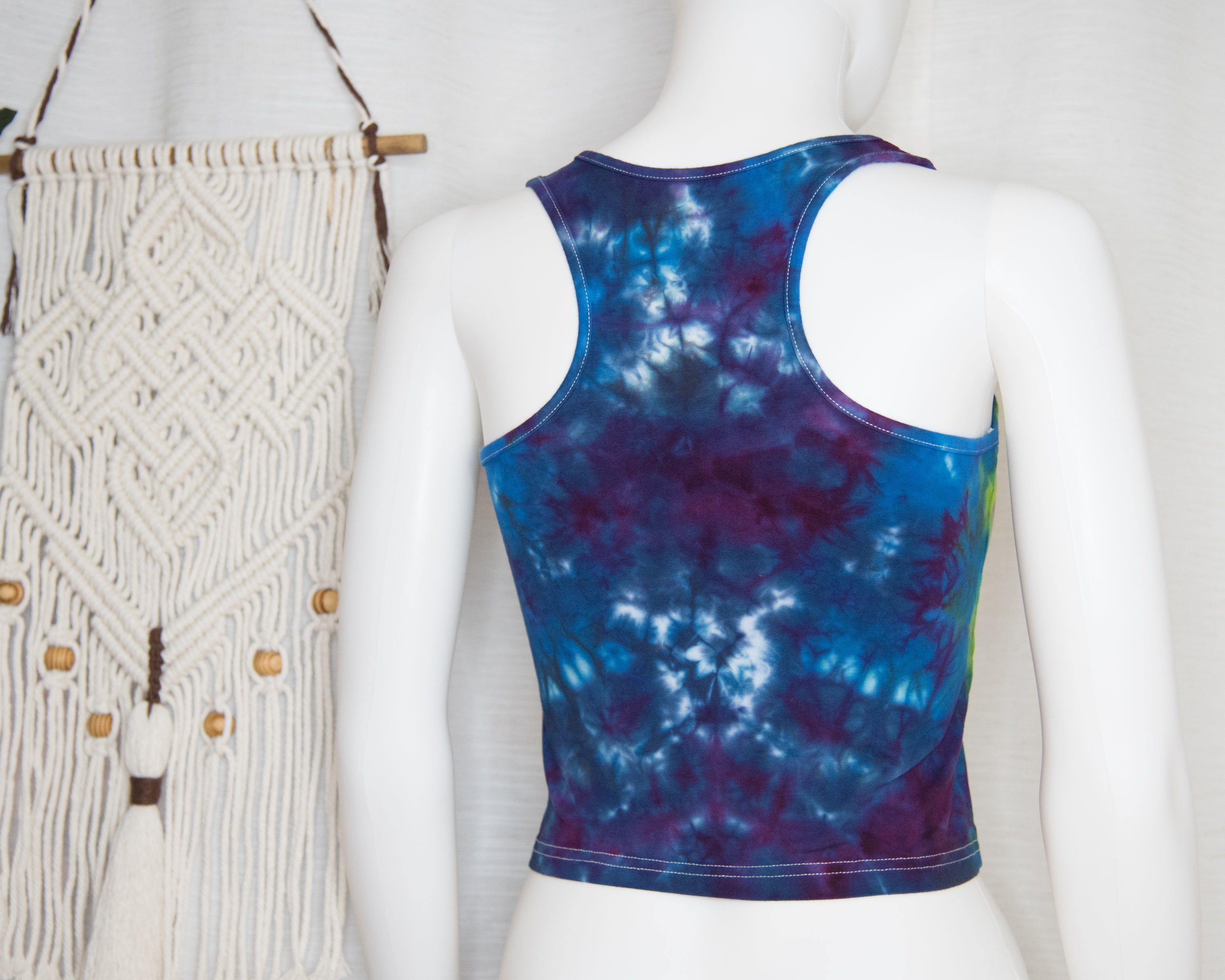 Racer-back Crop Top - L - Rainbow Heart