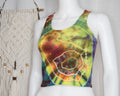 Racer-back Crop Top - M - Rainbow Geode