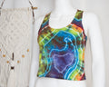 Racer-back Crop Top - XL - Rainbow Geode